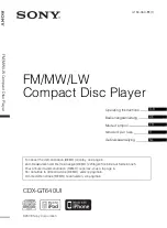 Предварительный просмотр 1 страницы Sony CDXGT640UI - MP3/WMA/AAC Player CD Receiver Operating Instructions Manual