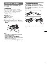 Предварительный просмотр 7 страницы Sony CDXGT640UI - MP3/WMA/AAC Player CD Receiver Operating Instructions Manual