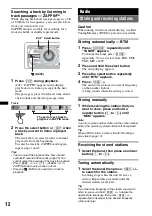 Предварительный просмотр 12 страницы Sony CDXGT640UI - MP3/WMA/AAC Player CD Receiver Operating Instructions Manual