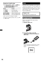 Предварительный просмотр 16 страницы Sony CDXGT640UI - MP3/WMA/AAC Player CD Receiver Operating Instructions Manual