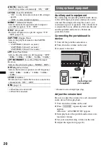 Предварительный просмотр 20 страницы Sony CDXGT640UI - MP3/WMA/AAC Player CD Receiver Operating Instructions Manual