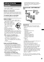 Предварительный просмотр 21 страницы Sony CDXGT640UI - MP3/WMA/AAC Player CD Receiver Operating Instructions Manual