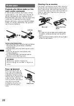 Предварительный просмотр 22 страницы Sony CDXGT640UI - MP3/WMA/AAC Player CD Receiver Operating Instructions Manual