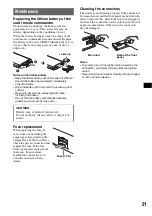 Предварительный просмотр 21 страницы Sony CDXGT820IP - Xplod GT Series Head Unit Operating Instructions Manual