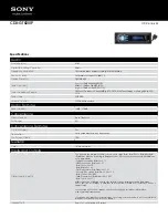 Sony CDXGT820IP - Xplod GT Series Head Unit Specifications предпросмотр