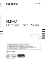 Предварительный просмотр 1 страницы Sony CDXM60UI - Marine CD Receiver MP3/WMA/AAC Player Operating Instructions Manual