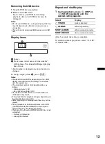 Предварительный просмотр 13 страницы Sony CDXM60UI - Marine CD Receiver MP3/WMA/AAC Player Operating Instructions Manual