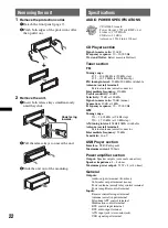 Предварительный просмотр 22 страницы Sony CDXM60UI - Marine CD Receiver MP3/WMA/AAC Player Operating Instructions Manual