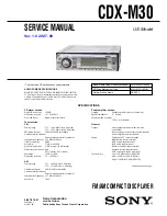 Предварительный просмотр 1 страницы Sony CDXM60UI - Marine CD Receiver MP3/WMA/AAC Player Service Manual