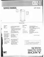 Предварительный просмотр 1 страницы Sony CDZ-1 Service Manual