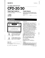 Sony CFD-20 Operating Instructions Manual preview