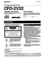 Предварительный просмотр 1 страницы Sony CFD-22 - Cd Radio Cassette-corder Operating Instructions Manual