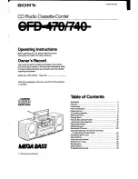 Sony CFD-470 - Boombox With Cd Operating Instructions Manual предпросмотр