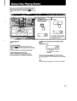 Предварительный просмотр 15 страницы Sony CFD-470 - Boombox With Cd Operating Instructions Manual