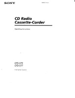 Предварительный просмотр 1 страницы Sony CFD-575 - 3 Piece Cd/radio Cassette Operating Instructions Manual