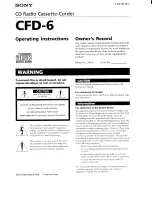 Предварительный просмотр 1 страницы Sony CFD-6 Operating Instructions Manual