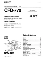 Sony CFD-770 Operating Instructions Manual preview