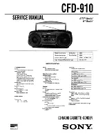 Sony CFD-910 Service Manual предпросмотр