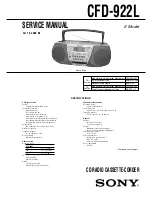 Sony CFD-922L Service Manual предпросмотр