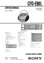 Предварительный просмотр 1 страницы Sony CFD-E90L Service Manual