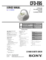 Предварительный просмотр 1 страницы Sony CFD-E95 - Cd Radio Cassette-corder Service Manual