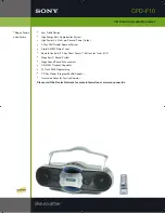 Preview for 1 page of Sony CFD-F10 - Cd Radio Cassette-corder Specifications