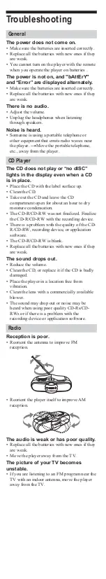 Preview for 12 page of Sony CFD-F10 - Cd Radio Cassette-corder User Manual