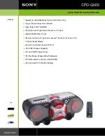 Preview for 1 page of Sony CFD G505 - Xplod Boombox Specifications