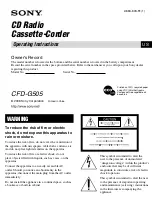 Sony CFD G505 - Xplod Boombox User Manual preview