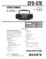 Sony CFD-G70 - Cd Radio Cassette-corder Service Manual preview