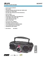 Sony CFD-G70 - Cd Radio Cassette-corder Specifications preview