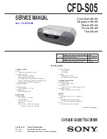 Предварительный просмотр 1 страницы Sony CFD-S05 Service Manual