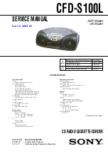 Preview for 1 page of Sony CFD-S100L Service Manual