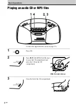 Предварительный просмотр 4 страницы Sony CFD-S20CP - Cd Radio Cassette-corder Operating Instructions Manual