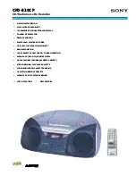 Preview for 1 page of Sony CFD-S20CP - Cd Radio Cassette-corder Specifications