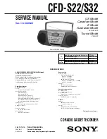 Sony CFD-S22 - Cd Radio Cassette-corder Service Manual предпросмотр