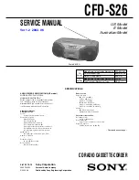 Предварительный просмотр 1 страницы Sony CFD-S26 - Cd Radio Cassette-corder Service Manual