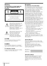 Preview for 2 page of Sony CFD-S28 - Cd Radio Cassette-corder Operating Instructions Manual