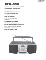 Sony CFD-S28 - Cd Radio Cassette-corder Specifications preview