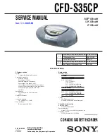 Предварительный просмотр 1 страницы Sony CFD-S35CP Service Manual