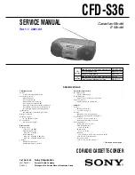 Preview for 1 page of Sony CFD-S36 - Cd Radio Cassette-corder Service Manual