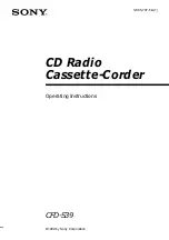 Sony CFD-S39 - Cd Radio Cassette-corder Operating Instructions Manual preview