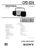 Sony CFD-S39 - Cd Radio Cassette-corder Service Manual preview