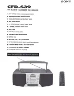 Preview for 1 page of Sony CFD-S39 - Cd Radio Cassette-corder Specifications