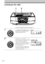 Предварительный просмотр 8 страницы Sony CFD-S40CP - Cd Radio Cassette-corder Operating Instructions Manual