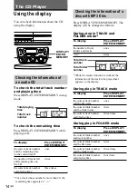 Предварительный просмотр 14 страницы Sony CFD-S40CP - Cd Radio Cassette-corder Operating Instructions Manual