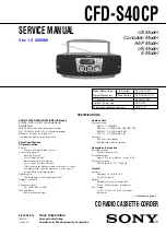 Sony CFD-S40CP - Cd Radio Cassette-corder Service Manual preview