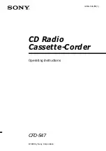 Предварительный просмотр 1 страницы Sony CFD-S47 - Cd Radio Cassette-corder Operating Instructions Manual