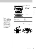 Предварительный просмотр 7 страницы Sony CFD-S47 - Cd Radio Cassette-corder Operating Instructions Manual