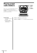 Предварительный просмотр 20 страницы Sony CFD-S47 - Cd Radio Cassette-corder Operating Instructions Manual